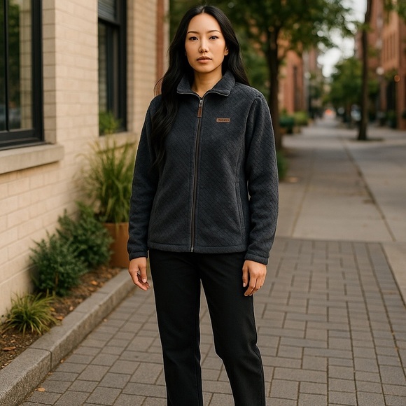 Columbia Women's Fire Side II Sherpa Full Zip Jacket Size Large "Shark" Gray. - Picture 1 of 5